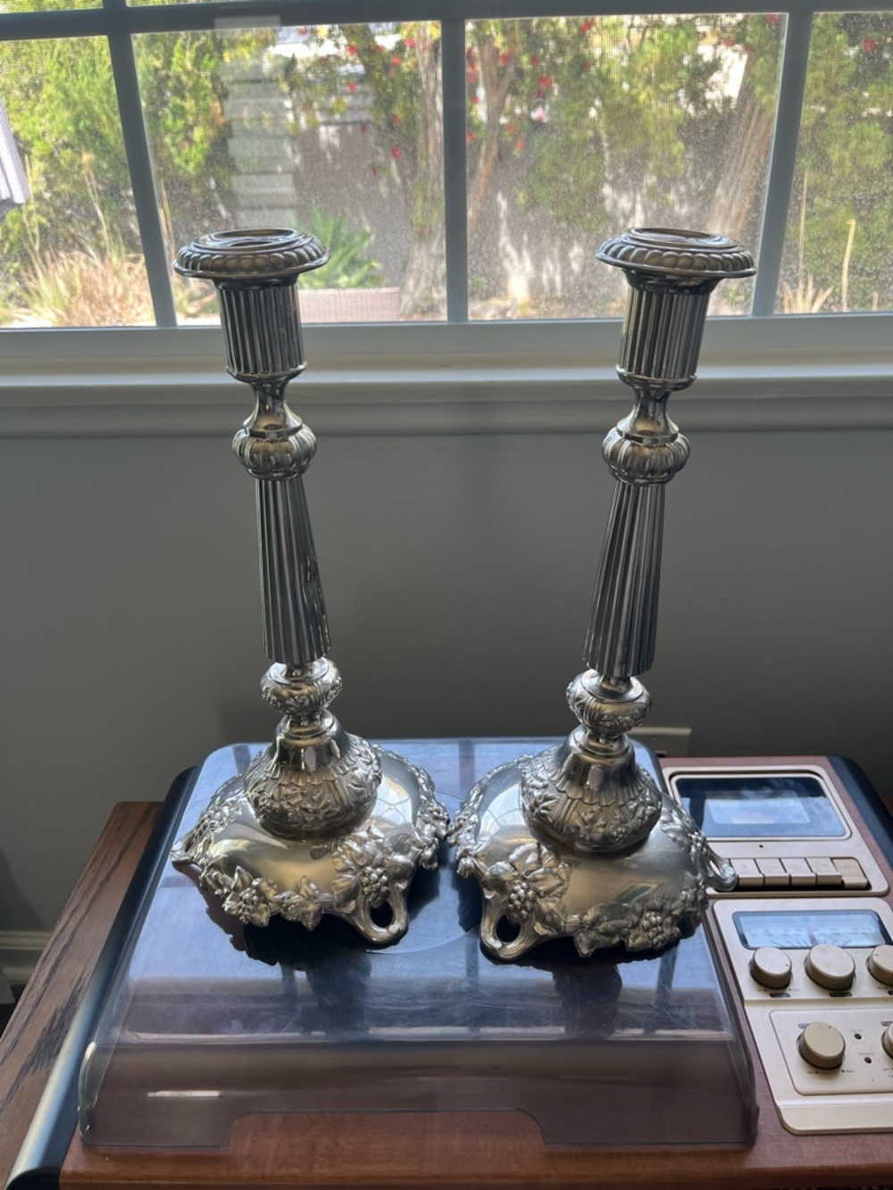 Silver-Tone Ornate Decorative Candlestick tops a bit bent vintage! - Picture 5 of 5